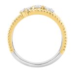Women Luxury 14K White/Yellow Gold 1.00Ct Lab Grown Round Diamond Crossover Multi-Row Statement Ring (Color F-G -Clarity Vs1/Vs2) - Image 2