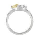 14K WHITE GOLD 2.00CT ROUND/PEAR DIAMOND LADIES RING (CENTER STONE YELLOW PEAR DIAMOND 3/4CT) - Image 2