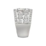 14K WHITE GOLD 5.00CT ROUND/EMERALD DIAMOND LADIES BAND - Image 4