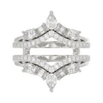 14K WHITE GOLD 1 3/4CT ROUND/EMERALD/PEAR/OVAL DIAMOND LADIES RING - Image 3