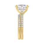 14K YELLOW GOLD 5 1/2CT ROUND DIAMOND LADIES BRIDAL SET (CENTER STONE ROUND DIAMOND 5CT) - Image 4