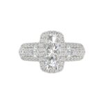 21K PLATINUM LADIES RING 3 1/2CT ROUND/PEAR/CUSHION/BAGUETTE DIAMOND (CENTER STONE CUSHION DIAMOND 2CT) - Image 5