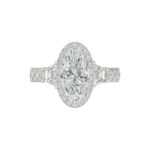 21K PLATINUM LADIES RING 3 1/4CT ROUND/OVAL/TRAPEZOID/BAGUETTE DIAMOND (CENTER STONE OVAL DIAMOND 2CT) - Image 5