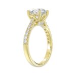 LADIES BRIDAL SET 3 1/2CT ROUND DIAMOND 14K YELLOW GOLD (CENTER STONE ROUND DIAMOND 2.00CT) - Image 2