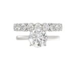 LADIES BRIDAL SET 4 1/10CT ROUND DIAMOND 14K WHITE GOLD (CENTER STONE ROUND DIAMOND 2 1/2CT) - Image 5