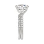 LADIES BRIDAL SET 5 1/2CT ROUND DIAMOND 14K WHITE GOLD (CENTER STONE ROUND DIAMOND 5CT ) - Image 4