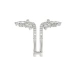 LADIES ENHANCERS RING 2 1/4CT ROUND/PEAR/MARQUISE DIAMOND 14K WHITE GOLD - Image 4
