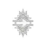 LADIES ENHANCERS RING 2 1/4CT ROUND/PEAR/MARQUISE DIAMOND 14K WHITE GOLD - Image 5