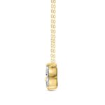 LADIES NECKLACE 1CT ROUND DIAMOND 14K YELLOW GOLD WITH CHAIN - Image 2