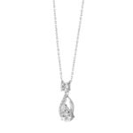 LADIES NECKLACE 1CT ROUND/PEAR DIAMOND 14K WHITE GOLD (CENTER STONE PEAR DIAMOND 3/4CT ) - Image 3