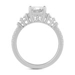 LADIES RING 3 1/4CT ROUND/BAGUETTE/EMERALD DIAMOND 14K WHITE GOLD (CENTER STONE EMERALD DIAMOND 2CT ) - Image 2