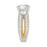LADIES RING 3 5/8CT ROUND DIAMOND 14K WHITE/YELLOW GOLD (CENTER STONE ROUND DIAMOND 3CT ) - Image 4