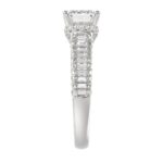 LADIES RING 3CT ROUND/EMERALD/BAGUETTE DIAMOND 14K WHITE GOLD (CENTER STONE EMERALD DIAMOND 2.00CT) - Image 5