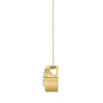 LADIES SOLITAIRE PENDANT 2CT OVAL DIAMOND 14K YELLOW GOLD - Image 2
