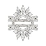LADIES WRAP RING 2CT ROUND/MARQUISE DIAMOND 14K WHITE GOLD - Image 3