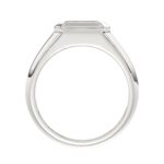 MEN'S RING 2CT EMERALD DIAMOND 14K WHITE GOLD (CENTER STONE EMERALD DIAMOND 2CT ) - Image 2