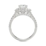 LADIES RING 3CT ROUND/EMERALD/CADILLAC DIAMOND 14K WHITE GOLD (CENTER STONE EMERALD DIAMOND 2CT ) - Image 2