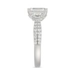 LADIES RING 3CT ROUND/EMERALD/CADILLAC DIAMOND 14K WHITE GOLD (CENTER STONE EMERALD DIAMOND 2CT ) - Image 4