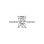 14K WHITE GOLD 2 1/4CT ROUND/RADIANT DIAMOND LADIES RING (CENTER STONE RADIANT DIAMOND 2CT) - Image 5