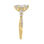 14K YELLOW GOLD 1 1/2CT ROUND/MARQUISE DIAMOND LADIES RING (CENTER STONE MARQUISE DIAMOND 1CT) - Image 3