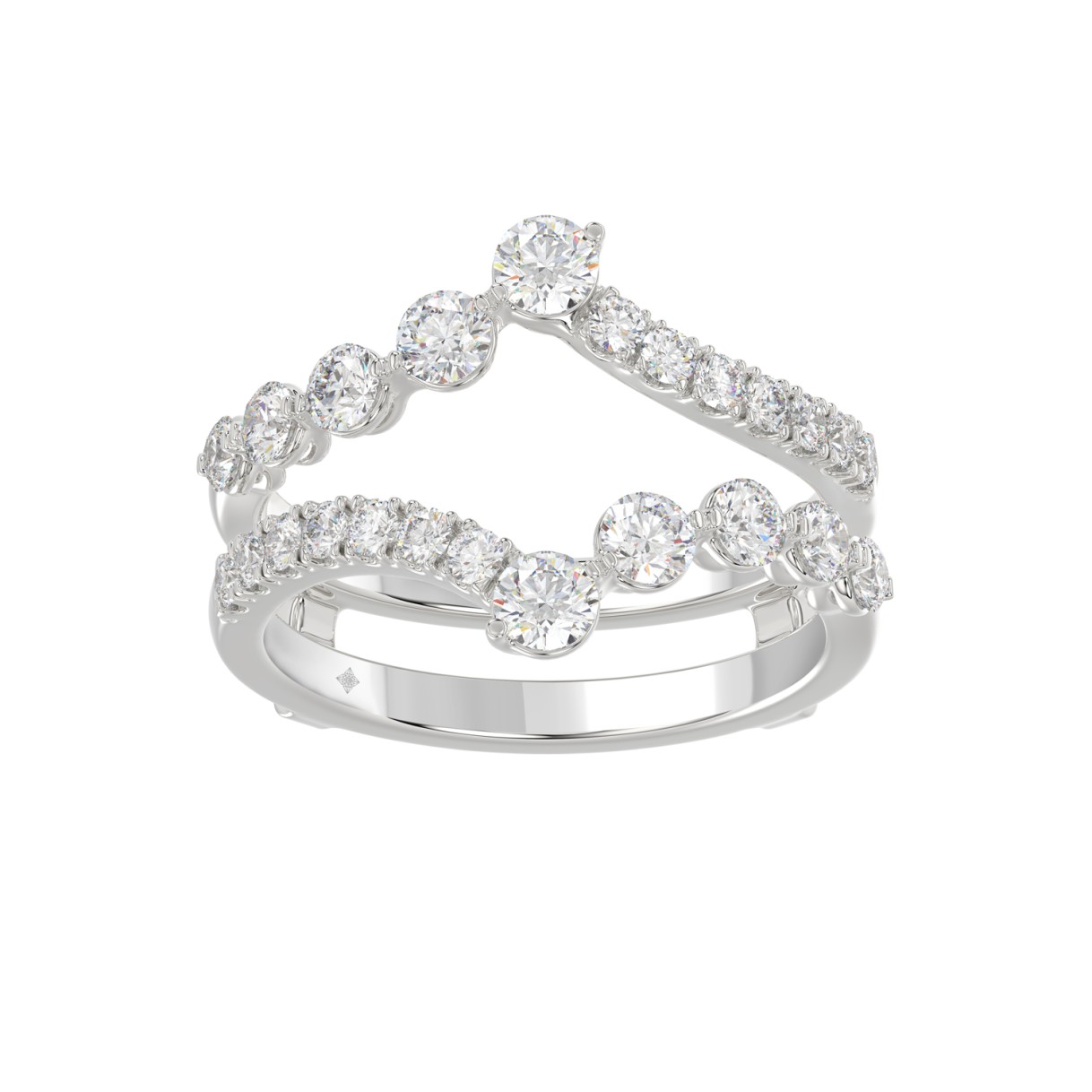 14K WHITE GOLD 1.00CT ROUND DIAMOND LADIES WRAP RING 1 14K WHITE GOLD 1.00CT ROUND DIAMOND LADIES WRAP RING - Image 1