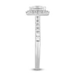 LADIES RING 1 1/2CT ROUND/PRINCESS DIAMOND 14K WHITE GOLD (CENTER STONE PRINCESS DIAMOND 1CT) - Image 3