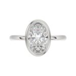 LADIES SOLITAIRE RING 3CT OVAL DIAMOND 14K WHITE GOLD (CENTER STONE OVAL DIAMOND 3CT ) - Image 5