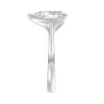 LADIES SOLITAIRE RING 4CT PEAR DIAMOND 14K WHITE GOLD - Image 4