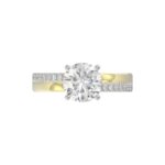 14K WHITE/YELLOW GOLD 2 1/4CT ROUND DIAMOND LADIES RING (CENTER STONE ROUND DIAMOND 2CT) - Image 5