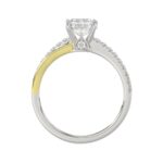 14K WHITE/YELLOW GOLD 2 1/4CT ROUND/EMERALD CUT DIAMOND LADIES RING (CENTER STONE EMERALD CUT DIAMOND 2CT) - Image 5