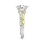 14K WHITE/YELLOW GOLD 2 1/4CT ROUND/OVAL DIAMOIND LADIES RING (CENTER STONE OVAL DIAMOND 2CT) - Image 4