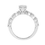 14K WHITE GOLD 2 3/4CT ROUND/MARQUISE DIAMOND LADIES RING (CENTER STONE MARQUISE DIAMOND 2CT) - Image 2