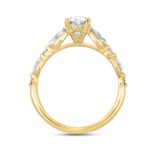 14K YELLOW GOLD 2 1/2CT ROUND/OVAL/MARQUISE DIAMOND LADIES RING (CENTER STONE OVAL DIAMOND 2CT) - Image 2