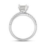 LADIES RING 2CT ROUND/EMERALD DIAMOND 14K WHITE GOLD (CENTER STONE EMERALD DIAMOND 1 1/2CT ) - Image 2
