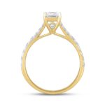 LADIES RING 2CT ROUND/EMERALD DIAMOND 14K YELLOW GOLD (CENTER STONE EMERALD DIAMOND 1 1/2CT ) - Image 2