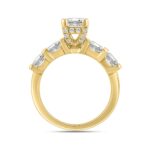 LADIES RING 3 1/4CT ROUND/EMERALD DIAMOND 14K YELLOW GOLD (CENTER STONE EMERALD DIAMOND 2.00CT) - Image 3