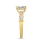 LADIES RING 3 1/4CT ROUND/EMERALD DIAMOND 14K YELLOW GOLD (CENTER STONE EMERALD DIAMOND 2.00CT) - Image 2