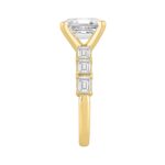 LADIES RING 4 1/2CT ROUND/EMERALD DIAMOND 14K YELLOW GOLD (CENTER STONE EMERALD DIAMOND 3.00CT) - Image 2