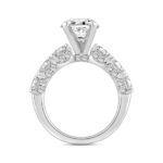 LADIES RING 4 1/2CT ROUND/OVAL DIAMOND 14K WHITE GOLD (CENTER STONE OVAL DIAMOND 3.00CT) - Image 2