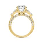 LADIES RING 4 1/3CT ROUND/PEAR/OVAL/MARQUISE DIAMOND 14K YELLOW GOLD (CENTER STONE OVAL DIAMOND 3.00CT) - Image 2