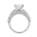 LADIES RING 5 1/4CT ROUND/ PEAR DIAMOND 14K WHITE GOLD (CENTER STONE PEAR DIAMOND 3CT ) - Image 2