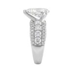 LADIES RING 5 1/4CT ROUND/ PEAR DIAMOND 14K WHITE GOLD (CENTER STONE PEAR DIAMOND 3CT ) - Image 3