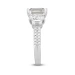 LADIES RING 5CT ROUND/PRINCESS/EMERALD DIAMOND 14K WHITE GOLD (CENTER STONE EMERALD DIAMOND 3CT ) - Image 3
