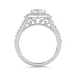 14K WHITE GOLD 2 1/4CT ROUND/BAGUETTE/HEXAGON DIAMOND LADIES RING - Image 2