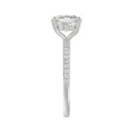 14K WHITE GOLD 2 1/4CT ROUND/CUSHION DIAMOND LADIES RING (CENTER STONE CUSHION DIAMOND 2CT) - Image 4