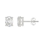 LADIES SOLITAIRE EARRINGS 3CT OVAL DIAMOND 14K WHITE GOLD (CENTER STONE OVAL DIAMOND 1 1/2CT ) - Image 2