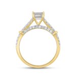 LADIES RING 2CT ROUND/EMERALD DIAMOND 14K YELLOW GOLD (CENTER STONE EMERALD DIAMOND 1 1/2CT ) - Image 2