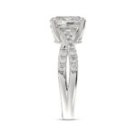 LADIES RING 2CT ROUND/OVAL DIAMOND 14K WHITE GOLD (CENTER STONE OVAL DIAMOND 1 1/2CT ) - Image 3