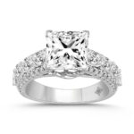 LADIES RING 6 1/4CT ROUND/PRINCESS/OVAL DIAMOND 14K WHITE GOLD (CENTER STONE PRINCESS DIAMOND 5CT )