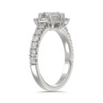 14K WHITE GOLD 1 3/4CT ROUND/BAGUETTE/HEZAGON STEP CUT DIAMOND LADIES RING - Image 3
